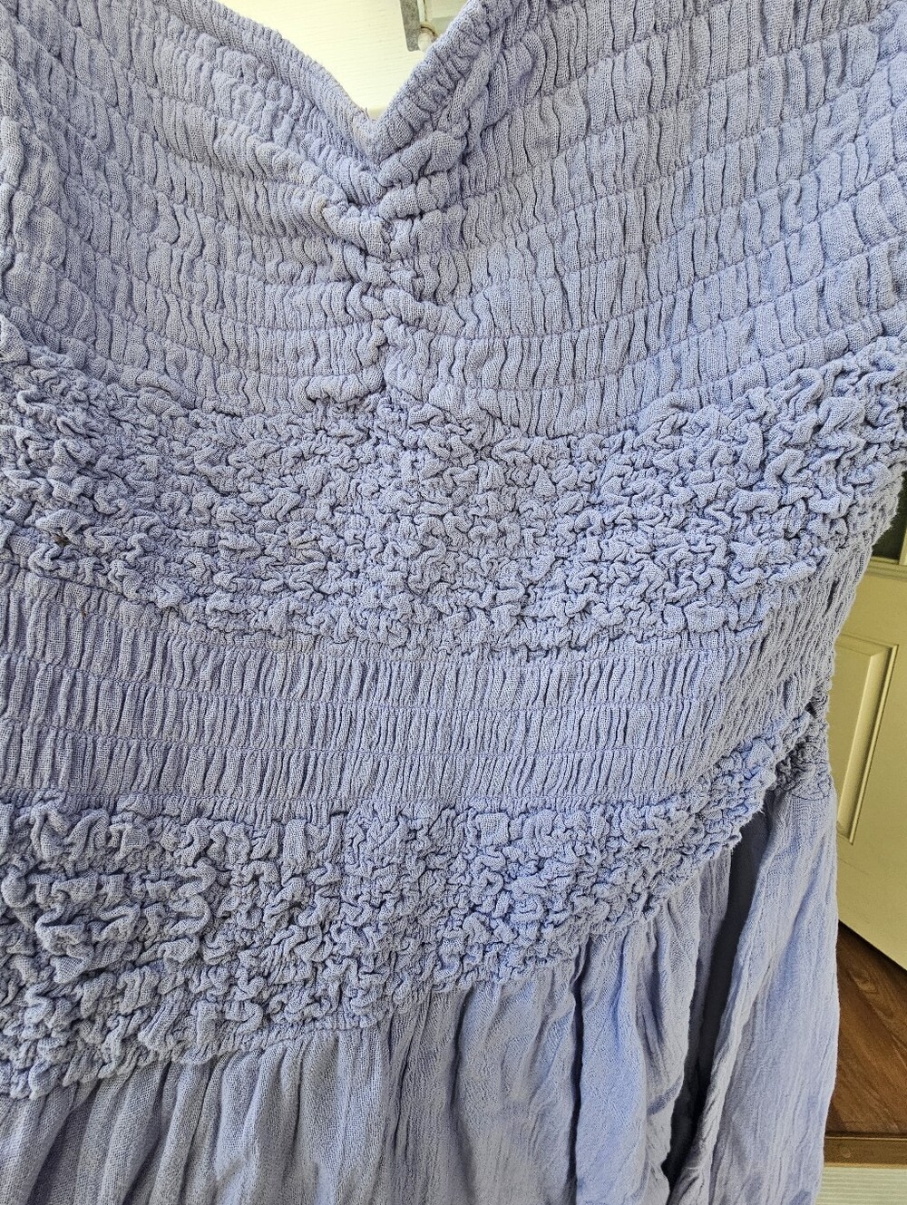 Smocked Bodice Lavender Midi Dress - Picture 5 of 5
